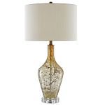 Настольная лампа с тканевым абажуром в форме цилиндра Thin Neck варинант исполнения - 2 | Loft Concept в Москве