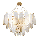 Люстра с многослойным эффектом из овальных элементов из непрозрачного стекла Conformation варинант исполнения - 4 | Loft Concept в Москве