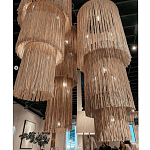 Люстра круглая трехъярусная из бахромы Milk Gradient Braided Fringe варинант исполнения - 5 | Loft Concept в Москве