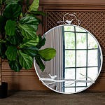 Зеркало настенное в раме белого цвета с декором птица на ветке Mirror Portal варинант исполнения - 2 | Loft Concept в Москве