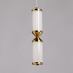 Подвесной светильник с двумя белыми рифлеными цилиндрическими плафонами Golden Swirl варинант исполнения - 4 | Loft Concept в Москве