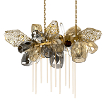 Люстра подвесная с 22-мя гранёными стеклянными плафонами с вертикальными подвесками Gilded Mirage  варинант исполнения - 7 | Loft Concept в Москве