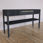 Дизайнерская Консоль с полкой и ящиком Primo Черный дуб варинант исполнения - 2 | Loft Concept в Москве