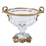 Чаша из прозрачного стекла с бронзовой подставкой и ручками Eden Garden варинант исполнения - 1 | Loft Concept в Москве