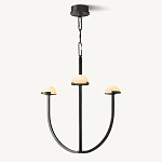 Люстрас 3-мя мраморными плафонами в форме купола Light Warm Light варинант исполнения - 3 | Loft Concept в Москве