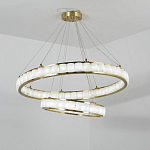 Люстра с 2-мя кольцами из натурального камня с регулируемыми плафонами Durability of Stone варинант исполнения - 4 | Loft Concept в Москве