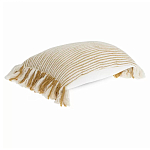 Чехол на подушку горчичного цвета с бахромой и объемным узором Ethnic mix варинант исполнения - 1 | Loft Concept в Москве