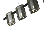 Подвесной светильник светодиодный с 5-ю цилиндрическими плафонами светло-серого цвета из стекла и стали Andrea Сhandelier Grey варинант исполнения - 2 | Loft Concept в Москве