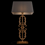 Настольная лампа на ажурном чугунном основании с тканевым серым абажуром Openwork Lamp варинант исполнения - 4 | Loft Concept в Москве