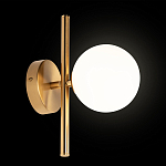 Бра с золотым основанием и белым плафоном в форме шара Bubble варинант исполнения - 2 | Loft Concept в Москве