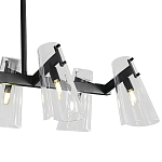 Люстра светодиодная с 8-ю прозрачными плафонами из акрила и стали Glass Cylinder Black варинант исполнения - 5 | Loft Concept в Москве