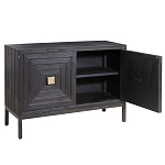 Тумба черная из дерева двухдверная Geometric Double Door Nightstand варинант исполнения - 1 | Loft Concept в Москве