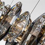 Люстра подвесная с овальными подвесками из стекла дымчатого цвета Harlow Crystal Round варинант исполнения - 5 | Loft Concept в Москве