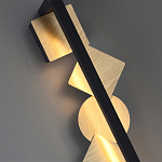 Бра вертикальное черного цвета с золотыми кругами и квадратами Gravyura варинант исполнения - 2 | Loft Concept в Москве