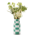 Ваза из фаянса Brighter than the Stars с шахматным принтом бирюзового цвета  варинант исполнения - 3 | Loft Concept в Москве