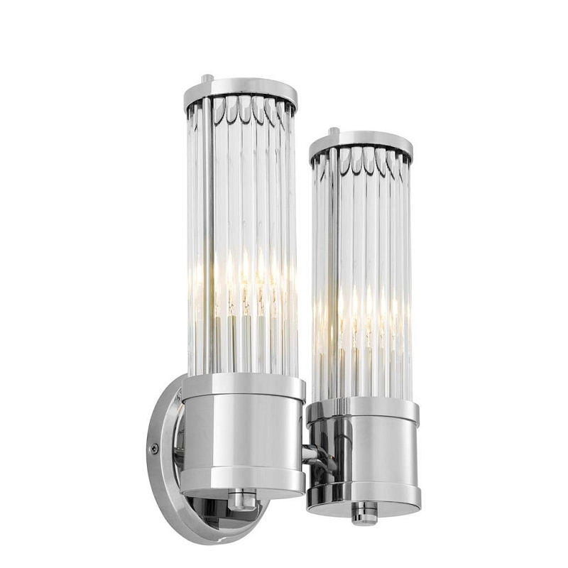 Бра Wall Lamp Claridges Dual Nickel Никель Прозрачное Стекло в Москве | Loft Concept 