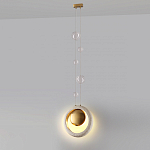 Подвесной светильник с бежевым текстурным кольцом и латунным шаром в центре Tactile  варинант исполнения - 5 | Loft Concept в Москве