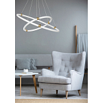 Люстра подвесная с двумя пересекающимися белыми светодиоидными кольцами Luke Lampco Tracer Lamp варинант исполнения - 10 | Loft Concept в Москве