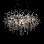 Люстра подвесная с прозрачными стеклянными подвесками в форме капель Диаметр 80 см Droplet Chandelier варинант исполнения - 8 | Loft Concept в Москве