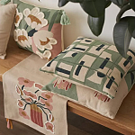 Подушка декоративная зеленого цвета с геометрическим рисунком Divine Abstractions варинант исполнения - 7 | Loft Concept в Москве