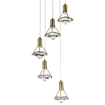 Каскадная люстра с плафонами в форме бриллианта Diamond Crystal Cascade Chandelier варинант исполнения - 3 | Loft Concept в Москве