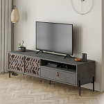 ТВ-тумба с раздвижными дверцами Mallin Metal TV Stand варинант исполнения - 2 | Loft Concept в Москве