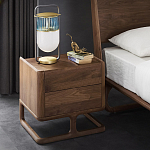 Прикроватный деревянный столик с 2-мя ящиками Moon Walnut Furniture варинант исполнения - 1 | Loft Concept в Москве