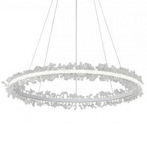 Crystal round chandelier Светильник Белое Кольцо из Хрусталя 