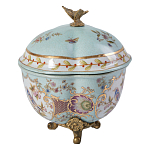 Шкатулка голубого цвета с цветочными орнаментами Blue Garden варинант исполнения - 2 | Loft Concept в Москве