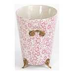 Кашпо из белого фарфора с розовым цветочным орнаментом Eden Garden варинант исполнения - 3 | Loft Concept в Москве