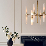 Люстра золотая с 16-ю тонкими цилиндрическими плафонами Shoulders варинант исполнения - 3 | Loft Concept в Москве