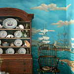 Обои ручная роспись Nantucket Crossing Brandt colourway on scenic paper варинант исполнения - 1 | Loft Concept в Москве