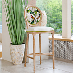 Барный стул золотистый из натурального бука с изображением птицы и цветов Blooming Birds варинант исполнения - 2 | Loft Concept в Москве