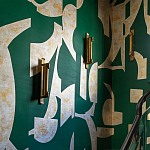 Обои ручная роспись в стиле Арт-деко Symphony Original colourway on Jade silk dupion варинант исполнения - 3 | Loft Concept в Москве