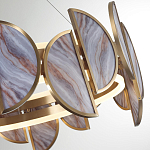 Люстра круглая с полукруглыми плафонами из искусственного алебастра в бронзовой оправе Marbella варинант исполнения - 4 | Loft Concept в Москве