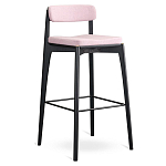 Барный стул из массива ясеня с обивкой из рогожки Elegant Ash Shape варинант исполнения - 1 | Loft Concept в Москве