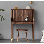 Туалетный стол деревянный с ящиком и зеркалом Moon Walnut Furniture варинант исполнения - 2 | Loft Concept в Москве