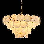 Люстра подвесная четырехъярусная с подвесками в форме дисков Cryptocrystalline Stone варинант исполнения - 2 | Loft Concept в Москве