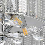 Люстра круглая на цепи цвета хром с прозрачными рельефными хрустальными пластинами Textured Glass Chandelier варинант исполнения - 4 | Loft Concept в Москве