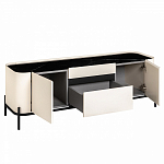 ТВ-тумба белая с чёрной столешницей с 2-мя дверками и ящиком San Marco варинант исполнения - 2 | Loft Concept в Москве