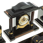 Настольный письменный набор с часами из природного камня обсидиана National Еmblem варинант исполнения - 4 | Loft Concept в Москве