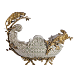 Чаша для фруктов из фарфора бронзовыми фигурками леопардов Eden Garden варинант исполнения - 3 | Loft Concept в Москве