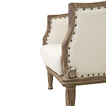 Кресло низкое с мягкой обивкой из льна на 4-х деревянных ножках Emile Armchair beige варинант исполнения - 4 | Loft Concept в Москве