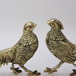 Статуэтка бронзовая пара Фазаны золотые Bronze Birds варинант исполнения - 3 | Loft Concept в Москве