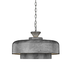 Подвесной светильник с массивным круглым стальным плафоном серого цвета в индустриальном стиле на цепи Feiss варинант исполнения - 1 | Loft Concept в Москве