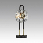 Настольная лампа черного цвета с круглым прозрачным стеклянным плафоном Virelia  варинант исполнения - 3 | Loft Concept в Москве