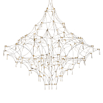 Люстра с тонким металлическим каркасом цвета хром Quasar варинант исполнения - 2 | Loft Concept в Москве