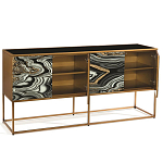 Дизайнерский комод с 4-мя дверцами в черно-золотых тонах Calista варинант исполнения - 2 | Loft Concept в Москве