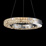 Люстра серебряная в форме кольца с мозаичным хрустальным оформлением Sparks of Crystal варинант исполнения - 2 | Loft Concept в Москве