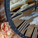 Часы настенные зеркальные с серебряным металлическим циферблатом Mirror Tower Clock варинант исполнения - 2 | Loft Concept в Москве